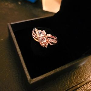 Diamond ring solid sterling silver sz7 Nwot